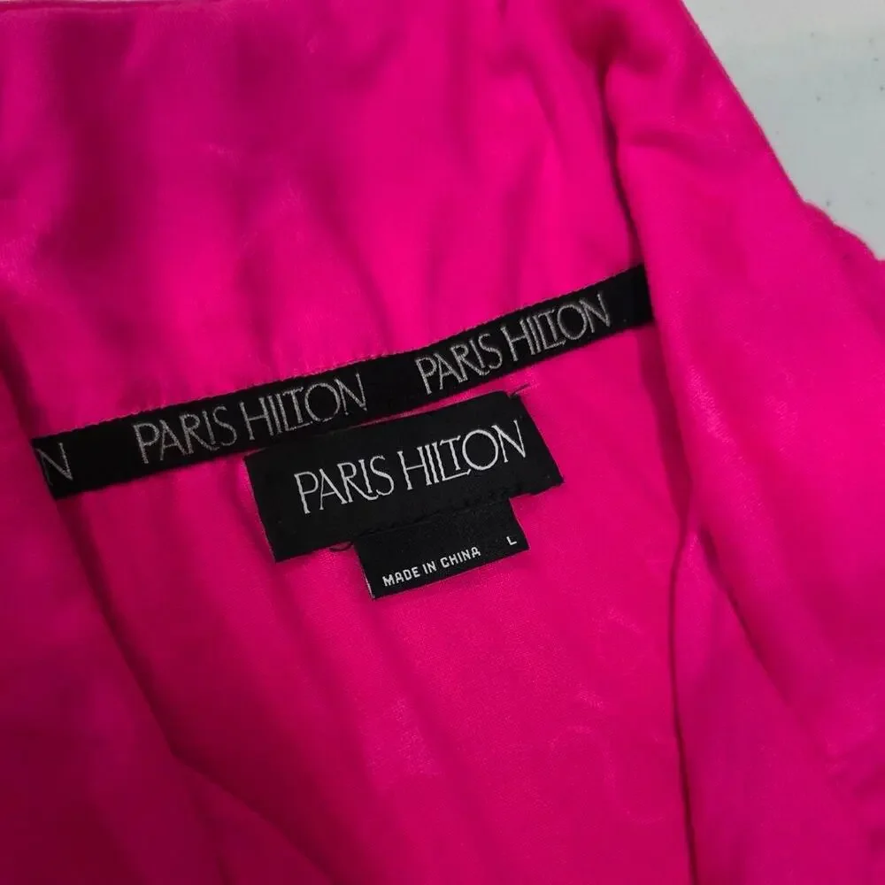 Paris hilton pink satin pajama